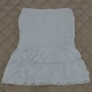 Hollister tube top ruffles and lace Large